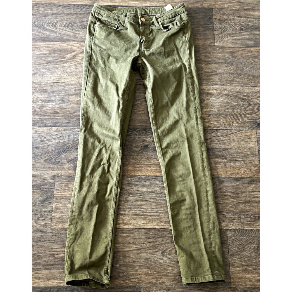 Massimo Dutti Women's Regular Slim Skinny Green Denim Jeans Size 4